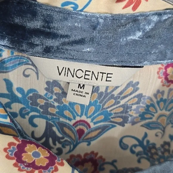 {Vincente} Women's Paisley Print Tunic Duster - Size Medium - Picture 14 of 16